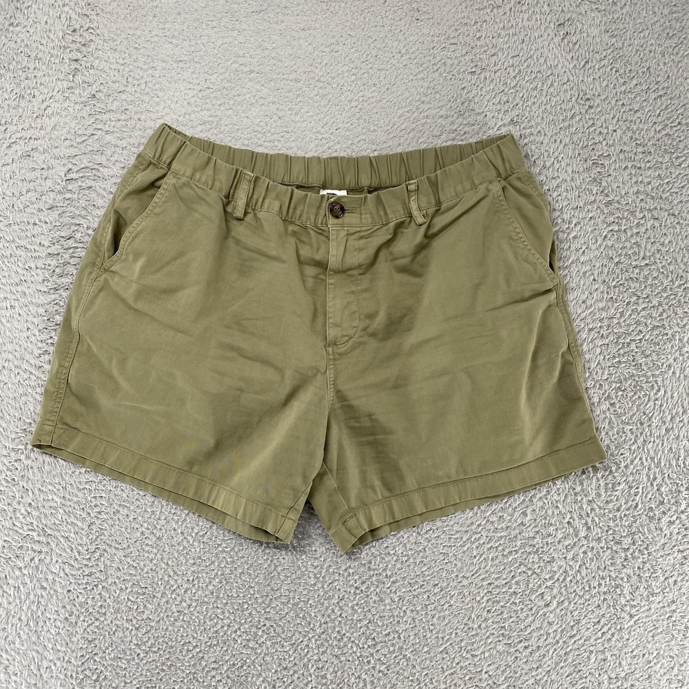 Bearbottom Shorts Mens 2XL Green Chino Stretch 5.5 Inch Inseam Elastic Waist